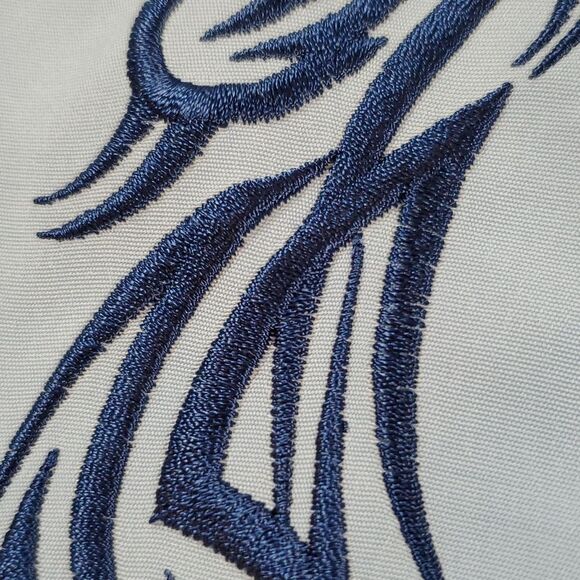 Tribal Design D Clothing Light Blue Embroidered Bowling Lounge Shirt‎ Size Large - Picture 9 of 9